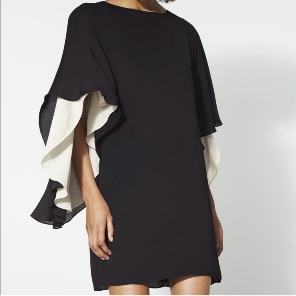 Halston Heritage Evening Collection Black & Champagne Dress